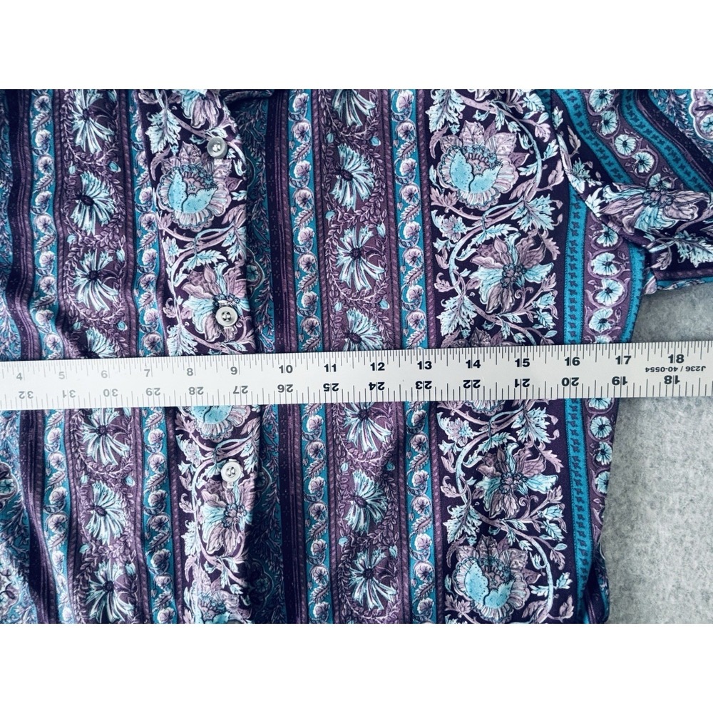 Fire Islander Pink Paisley Blouse Top Shirt Mod Vintage 70s Womens 12 Retro - Picture 9 of 9
